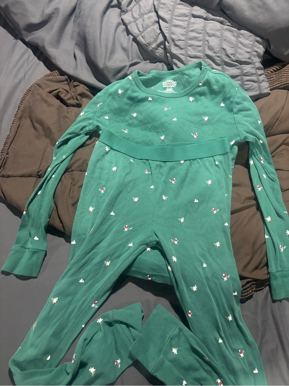 Green Kids Pajamas with Tiny Print